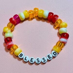 Colorful Beaded 'Blessed' Bracelet